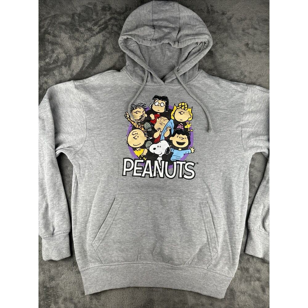 Peanuts Snoopy and Friends Gray Hoodie Size XS Front Hit Graphic